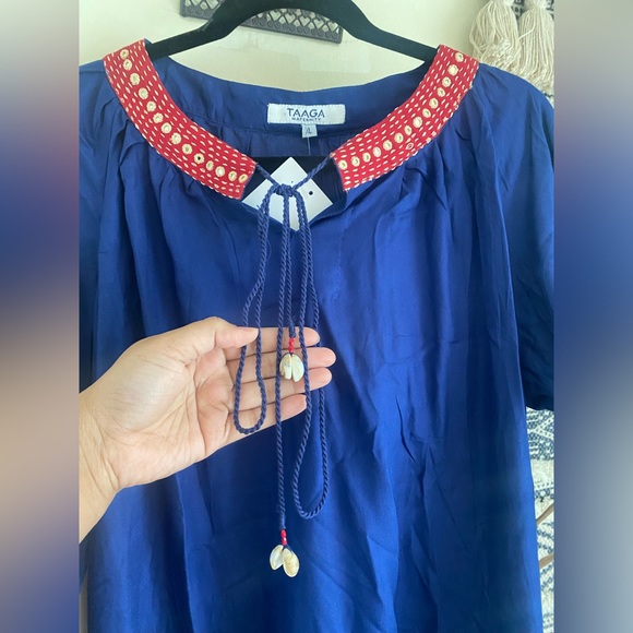 Mirror embroidered shell tassel attached kameez or tunic dress, branded - Picture 8 of 8